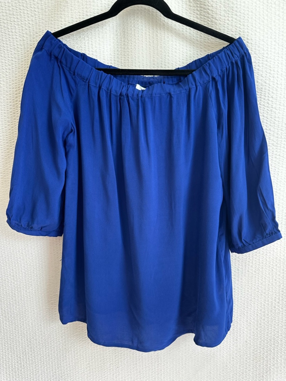 Motherhood Maternity Royal Blue Off-Shoulder Blouse Size: Small NWT